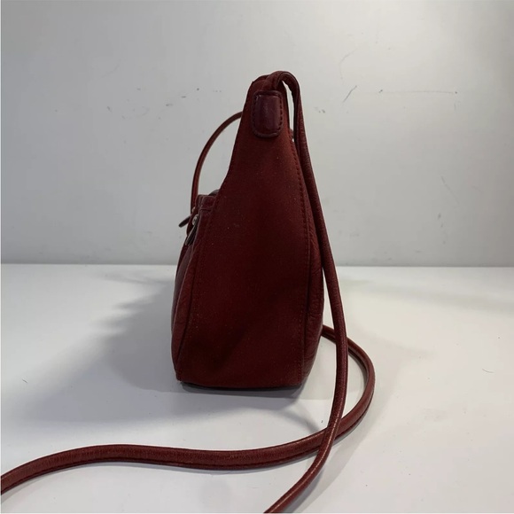 Fossil Red Morgan Pebbled Leather Zip Up Crossbody Shoulder Bag Purse Pockets - Picture 2 of 12